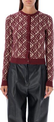 Pattern Jacquard Buttoned Cardigan