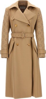 Belted Long-Sleeved Trench Coat-AE