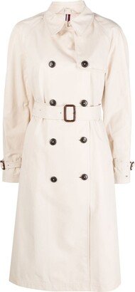 Long-Sleeved Cotton Double-Breasted Trenchcoat