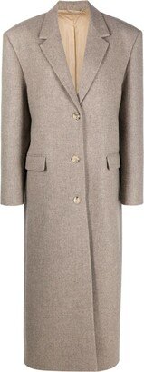 Single-Breasted Button-Up Coat-AA