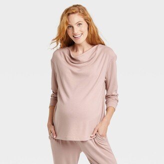 Rib-Knit Match Back Maternity Sweatshirt - Isabel Maternity by Ingrid & Isabel™ Taupe S