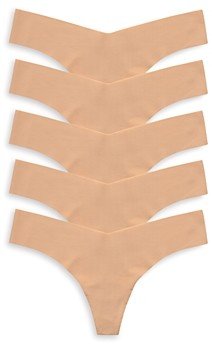 Cammando Raw Cut Beige Thong, Pack of 5