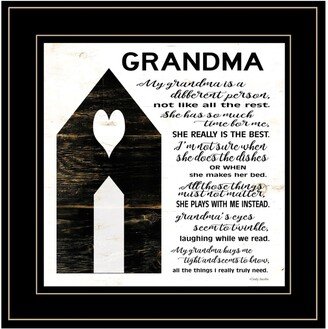 My Grandma is the Best by Cindy Jacobs, Ready to hang Framed Print, Black Frame, 15 x 15