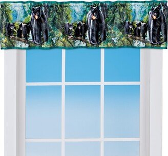 Collections Etc Black Bear Mother and Cubs Scene Window Valance