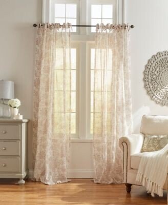 Westport Floral Tie Top Sheer Window Curtain Collection