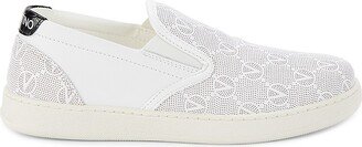 Valentino by Mario Valentino Adriel Monogram Leather Slip On Sneakers