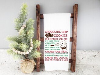 Christmas Cookie Recipe Hand Towel, Holiday Waffle Weave Winter Decor, Dish Housewarming Gift