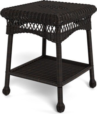 Portside Dark Roast Outdoor Wicker Side Table