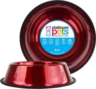 Platinum Pets Embossed Non-Tip Cat/Dog Bowl - Candy Apple Red - 3.5 Cup