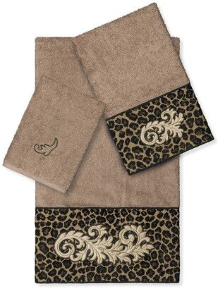 April 3-Piece Embellished Towel - Latte-AA