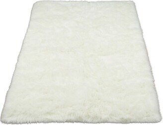 Faux Fur Super Soft Rug With Non-slip Backing 2'x4' White