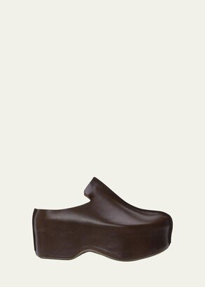 Leather Slide Platform Clogs-AA