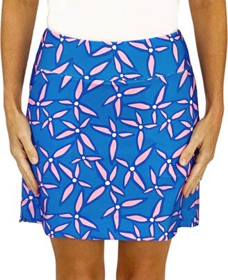 Katherine Way Kiawah Classic Golf Skort In Star Flower Royal Pink