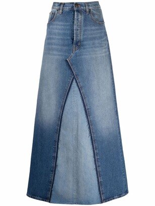 Two-Tone Denim Skirt