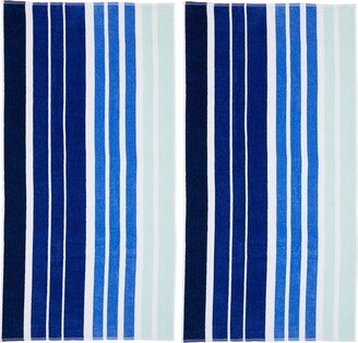 Market & Place 2 Piece Printed Cotton Velour Beach Towel Set