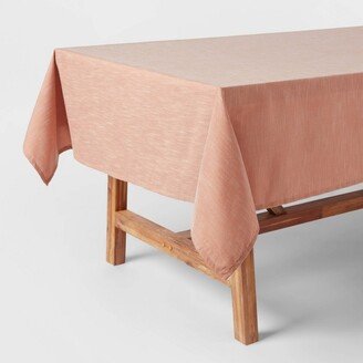 84 x 60 Cotton Chambray Tablecloth Pink