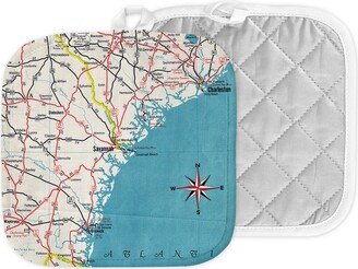 Savannah Georgia Map Hot Pad - Pot Holder Kitchen Airbnb Closing Gift