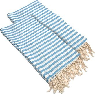 Set Of 2 Fun In The Sun Turkish Cotton Pestemal Beach Towels-AD