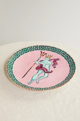 Luke Edward Hall Il Viaggio Di Nettuno 33cm Gold-plated Porcelain Charger Plate - Pink