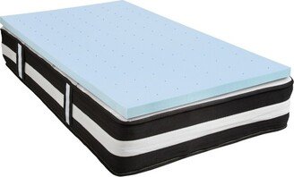 Capri Comfortable Sleep Twin 12 Inch CertiPUR-US Certified Foam Pocket Spring Mattress & 3 inch Gel Memory Foam Topper Bundle