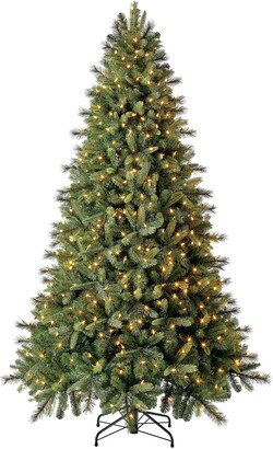 Evergreen Classics 7.5 ft Pre-Lit Norway Spruce Quick Set Artificial Christmas Tree