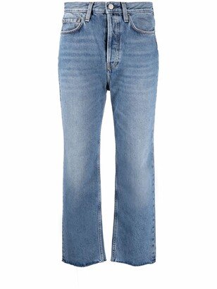 Cropped Straight-Leg Jeans-AH