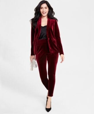 Petite Velvet Blazer Velvet Skinny Pants Created For Macys