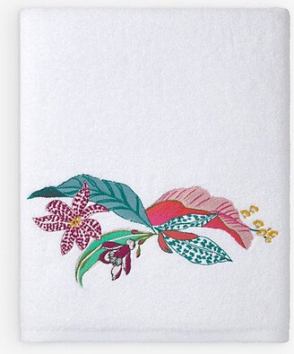 Multicoloured Bahamas Embroidered Organic Cotton-blend Towel