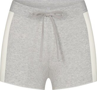 Cotton Rib Drawstring Short | Light Heather Grey Multi