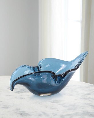 Handblown Abstract Sapphire Glass Bowl