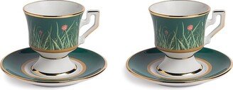 Espresso Cup-And-Saucer Porcelain Set