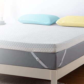 WhizMax 4 Inch Dual Layer Memory Foam Mattress Topper with Cover