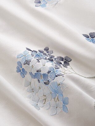 Hydrangea Embroidery 233-Thread Count 3-Piece Duvet Cover Set