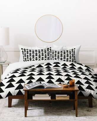 Holli Zollinger Triangles Black Duvet Cover Set