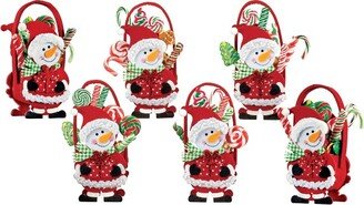 Collections Etc. Collections Etc Adorable Festive Snowman Treat Bags - Set of 6 4.25 X 3 X 9.5