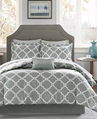 Madison Park Essentials Merritt Reversible 7-Pc. Comforter Set, Twin - Grey/White