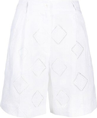 Perforated-Detailed Shorts