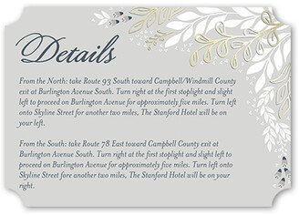 Enclosure Cards: Affectionate Floral Wedding Enclosure Card, Grey, Pearl Shimmer Cardstock, Ticket