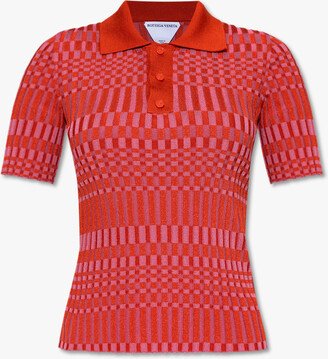 Ribbed Polo Shirt - Red