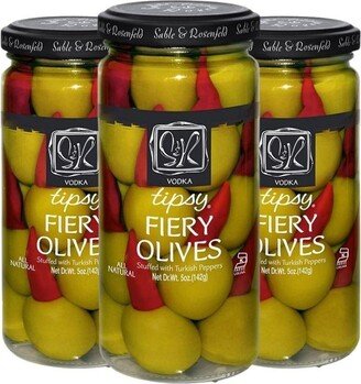 Sable & Rosenfeld Fiery Olives with Turkish Peppers 5 oz (3 Pack)