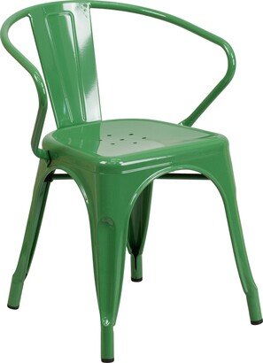 Metal Indoor-Outdoor Chair with Arms - 21.5