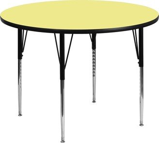 Lancaster Home 42'' Round Thermal Laminate Activity Table - Adjustable Legs