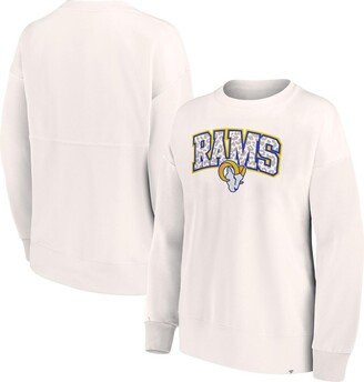 Women's Branded White Los Angeles Rams Leopard Team Pullover Sweatshirt