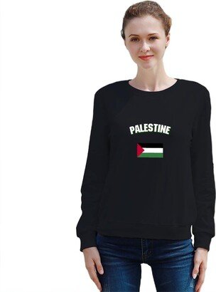 Adugen Origei Palestine Flag Hoodies for Women 2023 Fashion Sweatshirts Round Neck Long Sleeve Hooded Casual Loose Tops Autumn 3XL