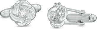Men's 1/20 CT. T.w. Diamond Love Knot Cuff Links in Sterling Silver