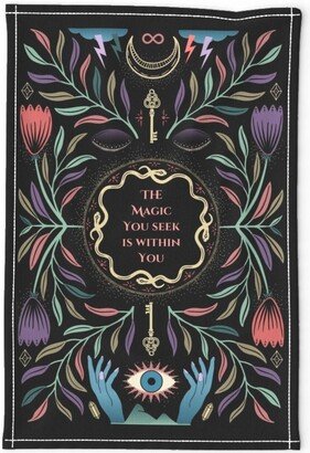 Boho Magic Tea Towel - The You Seek By Misentangledvision Symbolism Awakening Quotation Linen Cotton Canvas Spoonflower