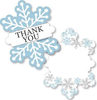 Big Dot of Happiness Winter Wonderland - Shaped Thank You Cards - Snowflake Holiday Party & Winter Wedding Thank You Cards with Envelopes - Set of 12
