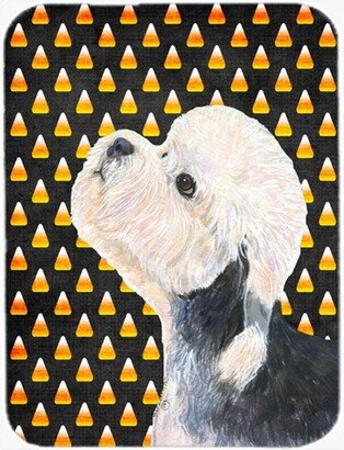 SS4296LCB 15 x 12 in. Dandie Dinmont Terrier Candy Corn Halloween Portrait Glass Cutting Board