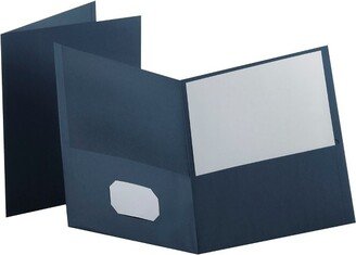 2-Pocket Folder, 100 Sheet Capacity, Dark Blue, Pack of 25