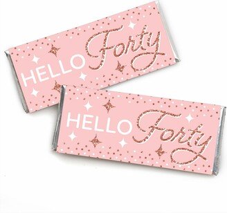 Big Dot Of Happiness 40th Pink Rose Gold Birthday Candy Bar Wrapper Happy Birthday Party Favors 24 Ct
